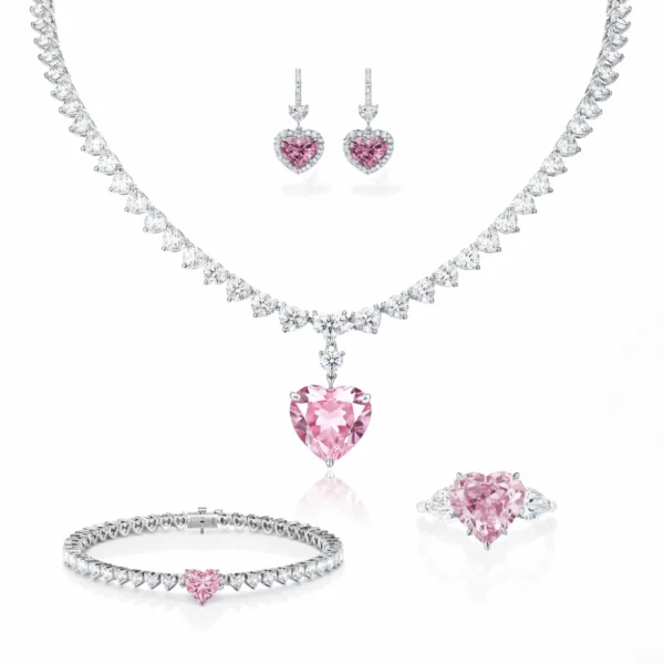 45 Carat Rosaline High Jewelry Bridal Lab-Grown Diamond Set 18K White Gold