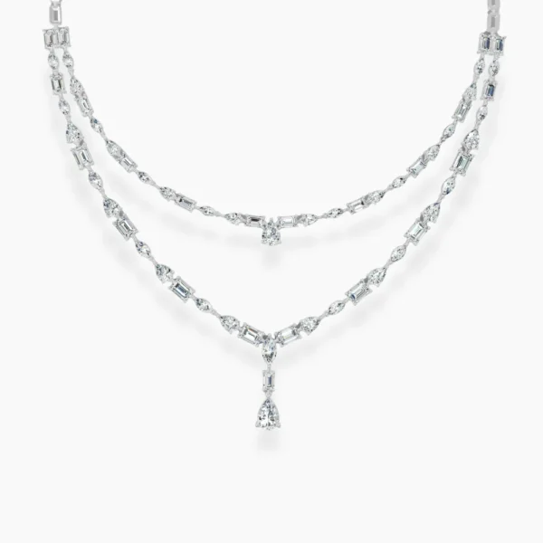 Nirvana Double Layer Lab Diamond (23 ct.) Necklace (17 in.) 18K White Gold