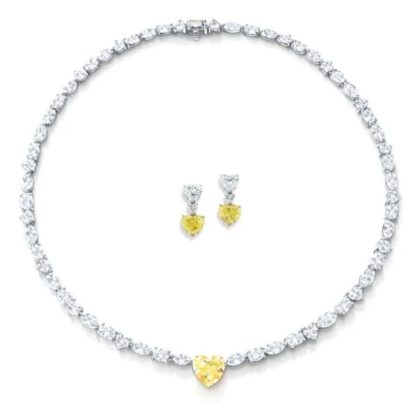 30 Carat Alma High Jewelry Bridal Lab-Grown Diamond Set 18K White Gold