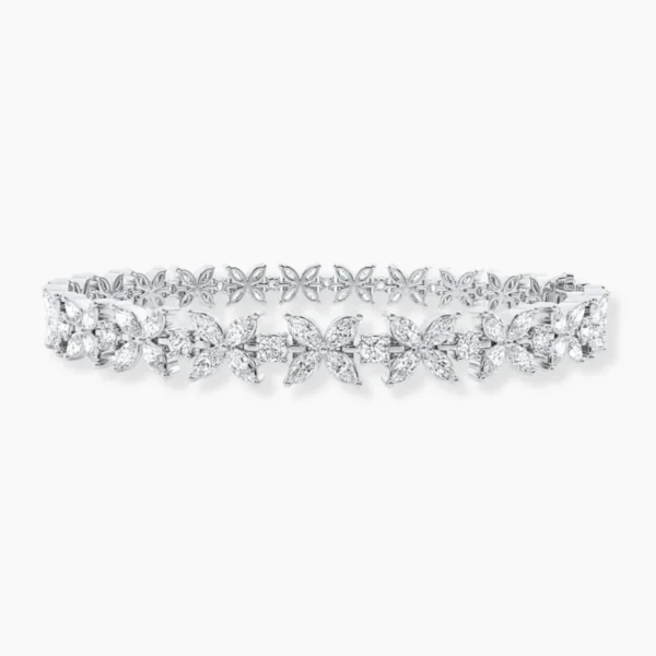 Bloomline Marquise and Round Lab Diamond Bracelet (10 ct. tw.) 18K White Gold