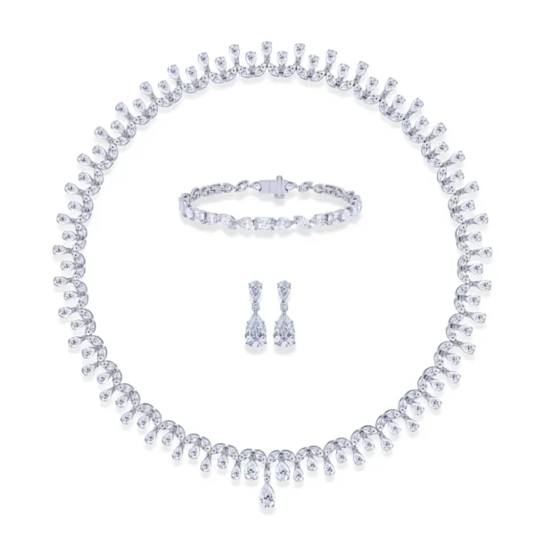 39 Carat Deline High Jewelry Bridal Lab-Grown Diamond Set 18K White Gold