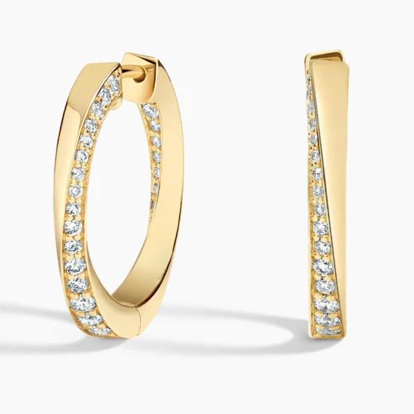 Chams Hoop Stud Lab Diamond Earrings (0.25 ct * 2) 18K Gold