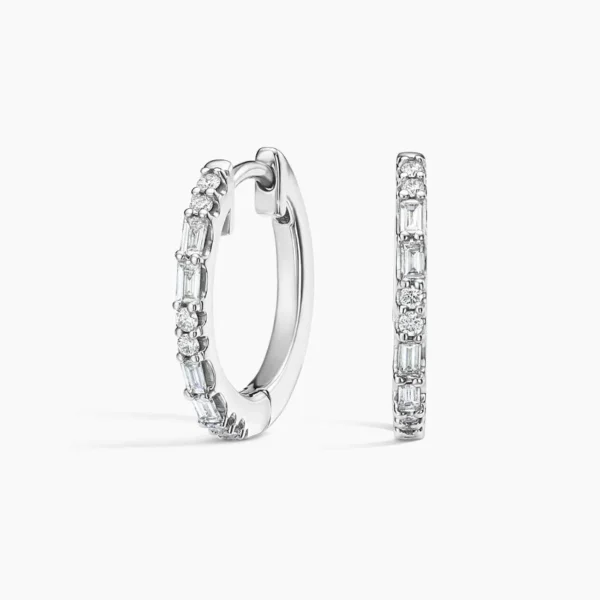 Journey Hoop Lab Diamond Earrings ( 0.11 ct * 2 ) 18K Gold