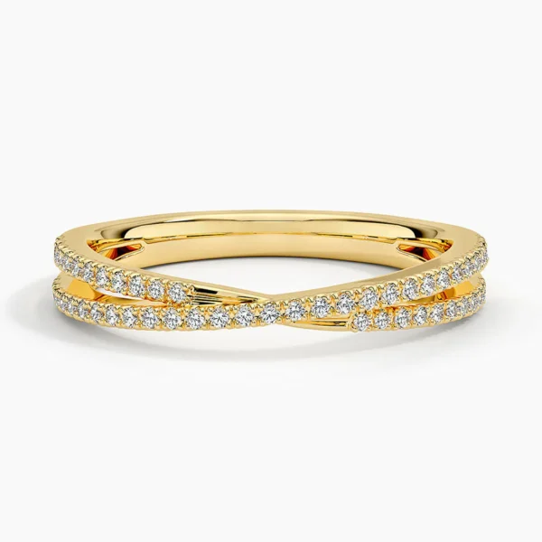 Knot Pave Lab Grown Diamond Ring Band 18K Gold - Liaison