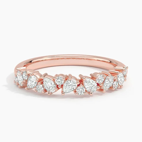 Half Eternity Lab Grown Diamond Ring Band 18K Gold - Verona