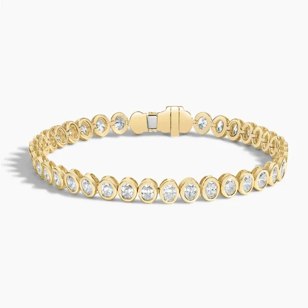 Oval Bezel Tennis Bracelet ( 4 ct tw. ) 18K Gold